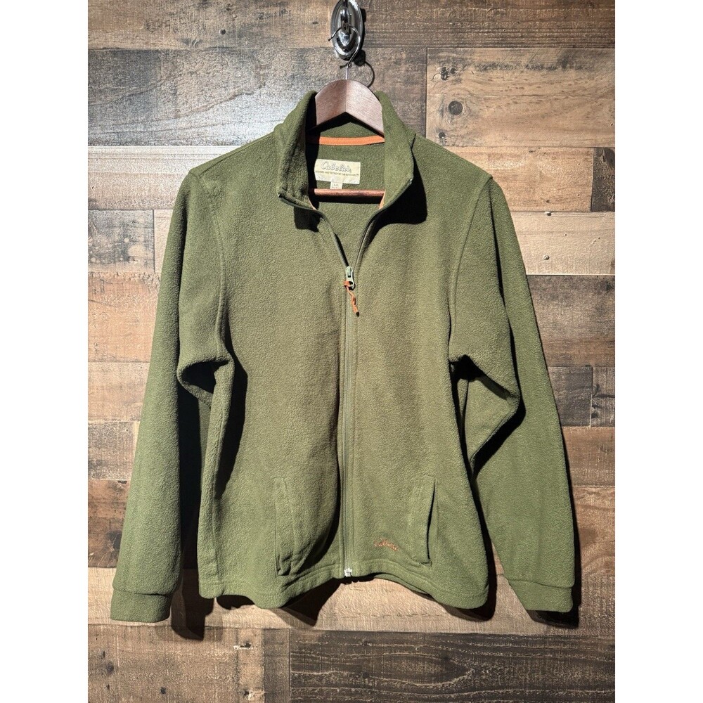 Cabela’s Unique Touch Fleece Jacket Large Olive Green W Pockets - Ships FAST!!!!